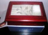 (image for) Jewelry Box Etched Glass Lid Cherry Finish