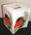 (image for) Thanksgiving Cornucopia Tissue Kleenex Box Cover Handmade