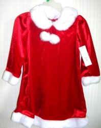 (image for) Christmas Holiday Dress Red Velour 3T