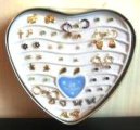 (image for) Set of 24 Earrings Heart Tin
