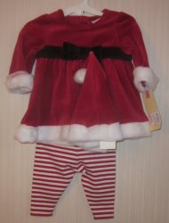 (image for) Girl Santa Outfit with hat 6-9 months