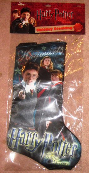 (image for) Harry Potter Deathly Hallows Christmas Stocking Ron Hermione - Click Image to Close