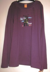 (image for) Purple Halloween Long Sleeve T Shirt Haunted House 2X