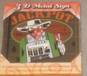 (image for) Tin 3d Metal Sign Jackpot Slot Gambling Bandit
