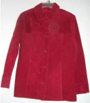 (image for) Womens Suede Leather Jacket Red Jaclyn Smith Small