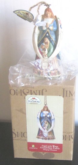 (image for) Jim Shore Angel with Wings Around Holy Family Ornament - Click Image to Close