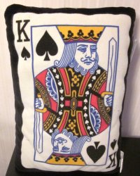 (image for) Playing Card K of Spades Pillow by Goffa