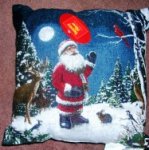 (image for) Christmas Tapestry Throw Pillow Santa