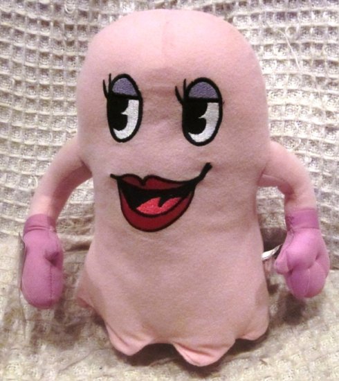 (image for) Pac Man PacMan Pink Ghost Namco Toy Factory 9" - Click Image to Close