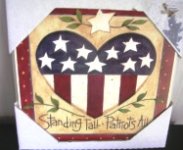(image for) Fourth 4th of July Patriotic Heart Wall Hanging Plaque Wooden