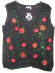 (image for) Ugly Tacky Christmas Sweater Vest Womens Plus 1X Poinsetta