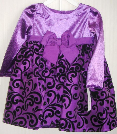 (image for) Christmas Holiday Dress Purple Velvet 12 Months - Click Image to Close