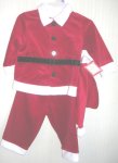 (image for) Boys Santa Suit with Hat 3 piece 0-3 months