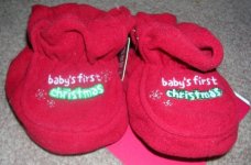 (image for) Carter's Just One Year Baby's First Christmas Slippers