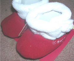 (image for) Carter\'s Just One Year Mommy\'s Lil Joy Slippers Santa