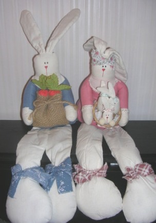 (image for) Easter Bunny Shelf Sitter Set of 2 - Click Image to Close