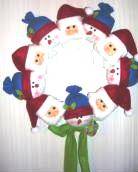 (image for) Christmas Santa Snowman Wreath Plush - Click Image to Close