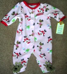 (image for) Carter\'s Just One You Baby 1st Christmas Sleep and Play Girls NB
