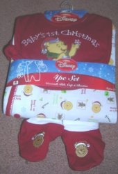 (image for) Onepiece Bodysuit Creeper Baby\'s First Christmas Pooh 0-3 Months