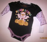 (image for) Care Bears Halloween Onepiece Creeper Snaps Beary Scary 3 Months