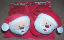 (image for) Christmas Santa Booties Slippers Footies 0-6 Months