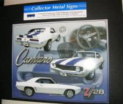 (image for) Tin Sign Metal Sign Camaro 1969