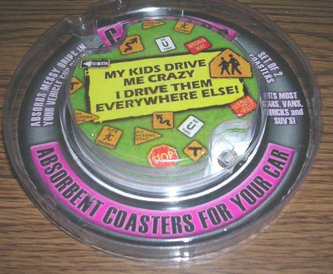 (image for) Carsters Car Coasters My Kids Drive Me Crazy New - Click Image to Close