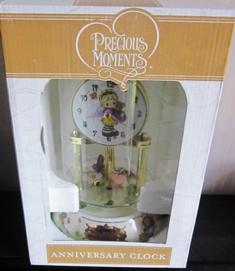 (image for) Porcelian Anniversary Clock Precious Moments Bees Butterflies - Click Image to Close