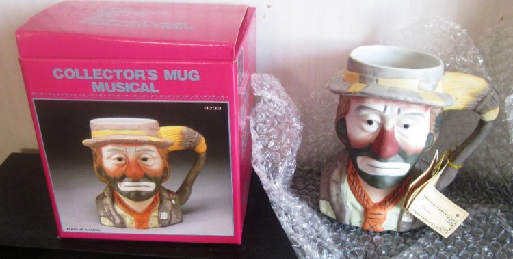 (image for) Emmett Kelly Jr Musical Mug 9739 Plays Be A Clown by Flambro - Click Image to Close