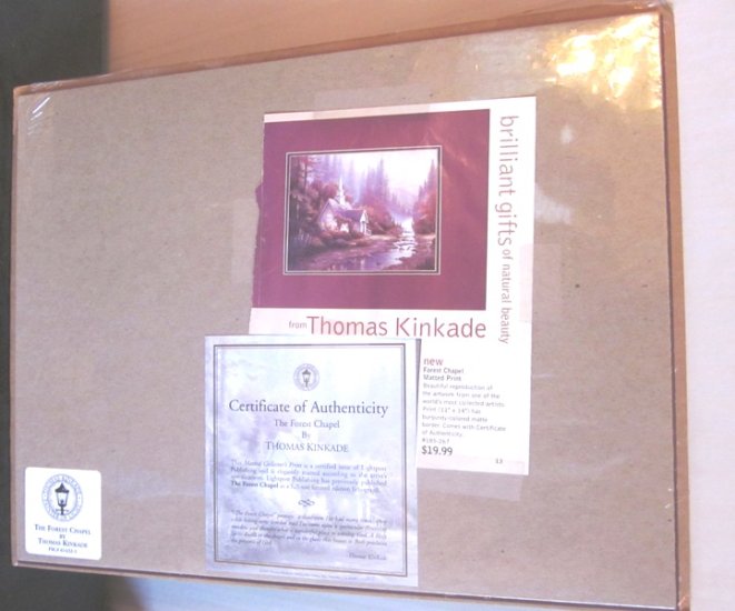 (image for) Thomas Kinkade The Forest Chapel Print Media Arts COA - Click Image to Close