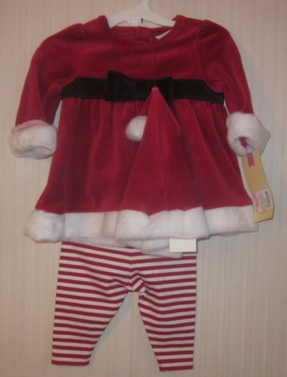 (image for) Girl Santa Outfit with hat 6-9 months - Click Image to Close