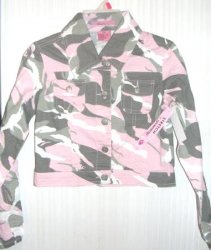 (image for) Girls Pink Camo Camouflage Jacket Size 6/6x