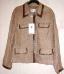 (image for) Jaclyn Smith Collection Brown Tan Jacket Large