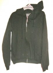 (image for) Jon Lauren Black Hoodie Zipper Sweatshirt Large