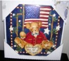 (image for) Fourth 4th of July Patriotic Heart Wall Hanging Plaque Wooden