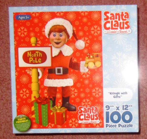 (image for) Santa Claus Is Comin To Town 100 Piece Puzzle Kringle and Gifts - Click Image to Close