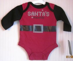 (image for) Christmas Creeper Long Sleeve Onepiece Santa\'s Favorite Newborn