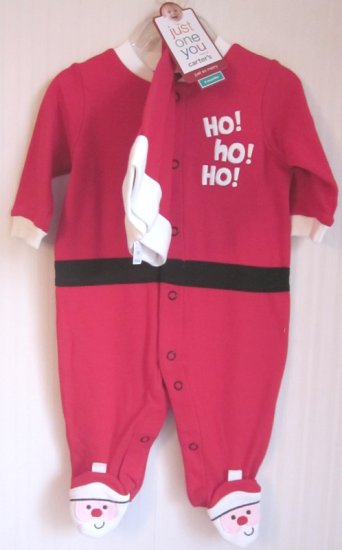 (image for) Carter's Just One You 2 Piece Santa Sleep and Play Ho Ho Ho NB - Click Image to Close