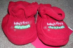 (image for) Carter\'s Just One Year Baby\'s First Christmas Slippers