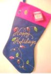 (image for) Christmas Stocking Happy Holidays String of Lights