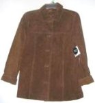 (image for) Womens Suede Leather Jacket Brown Jaclyn Smith Medium