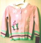 (image for) Girls Zippered Hooded Sweater 2T Months Penguin