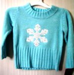 (image for) Girls Sweater Mock Pullover Aqua Snowflake 12 Months