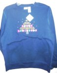 (image for) Christmas Womens Sweatshirt Blue Embroidered Small
