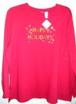 (image for) Christmas Womens Happy Holidays Sweatshirt Red 3X