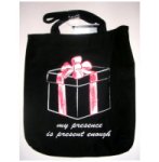(image for) My Presence Is Present Enough Canvas Tote Bag Purse