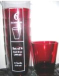 (image for) Tumblers Drinking Cups Plastic Glasses Red Set of 6
