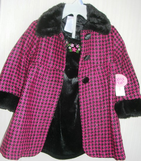 (image for) Wonderkids Black Velour Dress and Coat 18 Mths - Click Image to Close