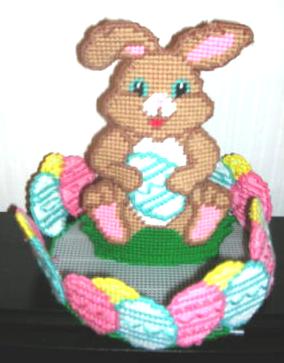 Easter Bunny Centerpiece Egg Holder Plastic Canvas - $16.99 : Mic's ...